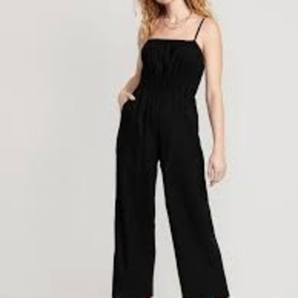 Old Navy Black Wide-Leg Jumpsuit with Spaghetti Straps